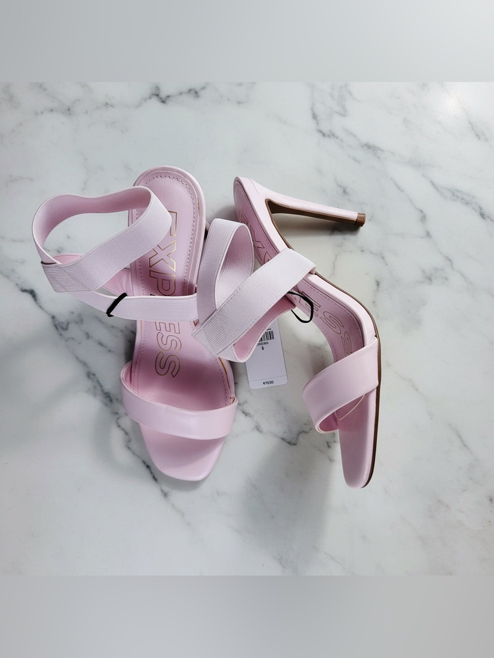 Express Pale Pink Strappy Stiletto Heels